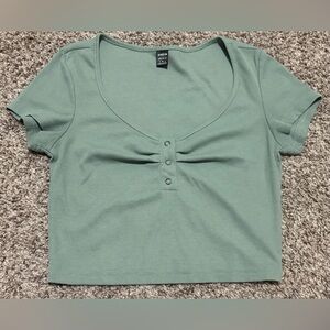 SHEIN Sage Ribbed Knit Top
